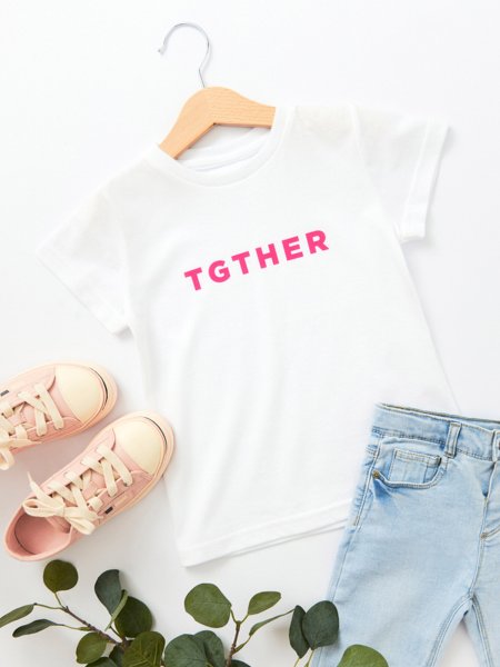 TGTHER T-SHIRT GIRLS WEISS PINK 6/7 JAHRE