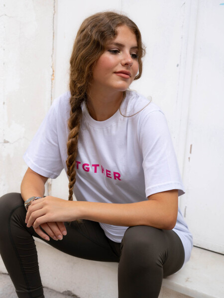 TGTHER T-SHIRT LADYS WEISS PINK mit Brustzugang XS