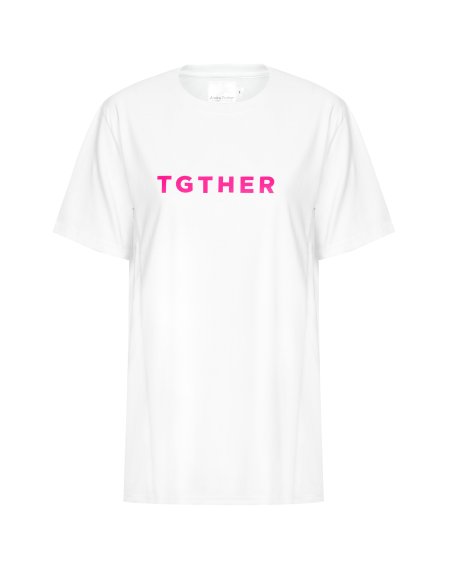 TGTHER T-SHIRT LADYS WEISS PINK mit Brustzugang M